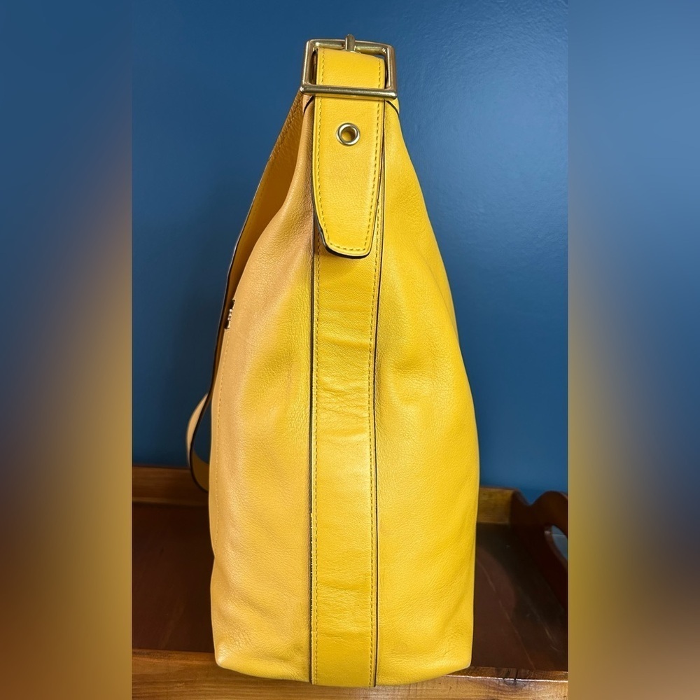Coach Legacy Sunflower Yellow Duffel with Tassels 19889 EUC - Picture 11 of 15